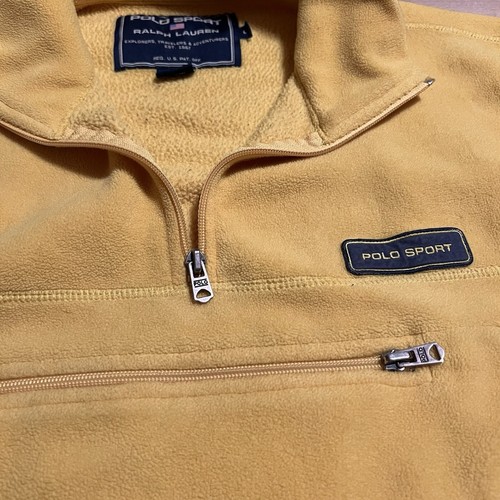 Vintage Polo Sport Ralph Lauren Jacket Mens Extra Large Yellow Polartec Fleece L - Picture 4 of 6