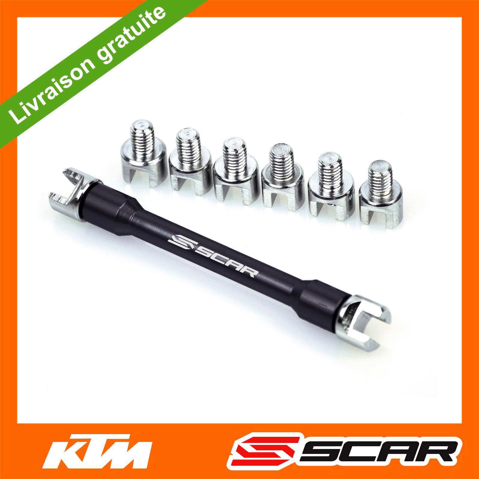 Clé à rayons universelle SCAR pour éviter le jeu des roues sur KTM SX EXCF 250