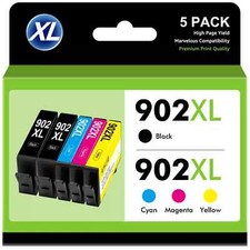 5 Pack - 902XL Ink Cartridge compatible with HP OfficeJet 6978 6968 6954 6960