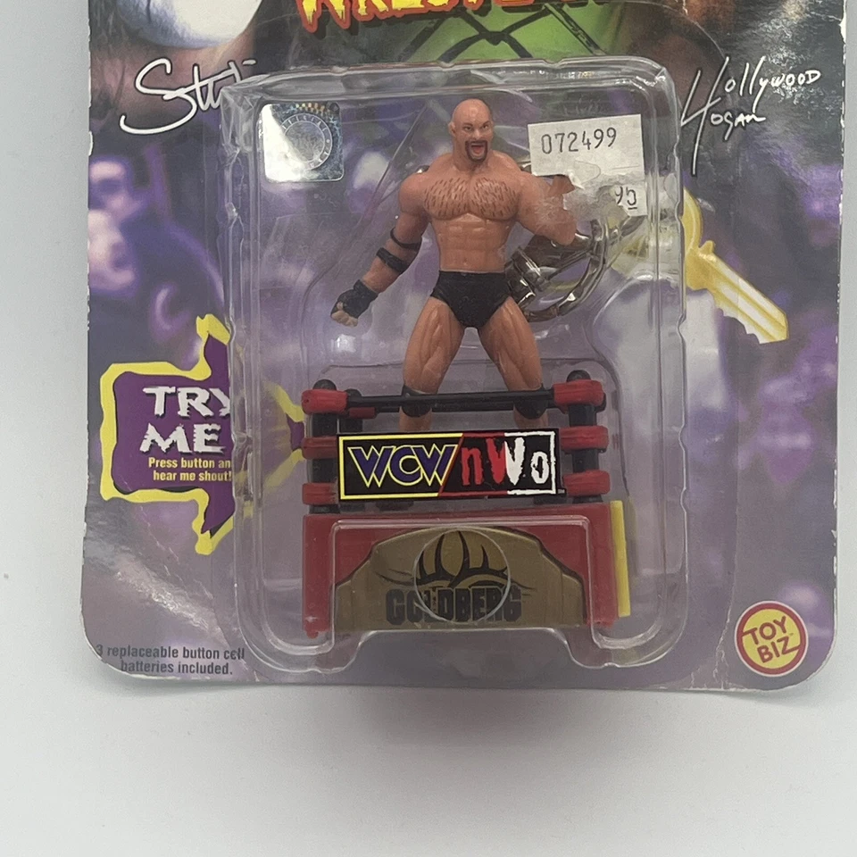 1998 Electronic Talking Keychain Wrestlers Figure - Goldberg Wrestling WCW NWO - Image 4 of 4