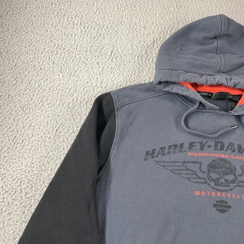 Vintage Harley Davidson Racing Performance Hoodie Men’s Size XL Black Y2K - Picture 2 of 12