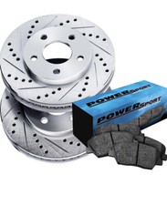 PowerSport Rear Ceramic Brake Pads and Rotors |fits 2005-2014 Ford Mustang|