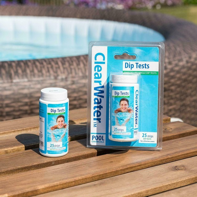 Clearwater 25 Dip Test Strips Swimming Pool Hot Tub LayZSpa PH Balance