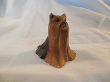 OOAK Chateua leather French Canada artist designed Yorkie dog figure #59615