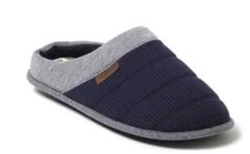 Dearfoams 7/8 Cozy Comfort Gel Infused Men's Navy Slip-on Knit Clog Slippers: S