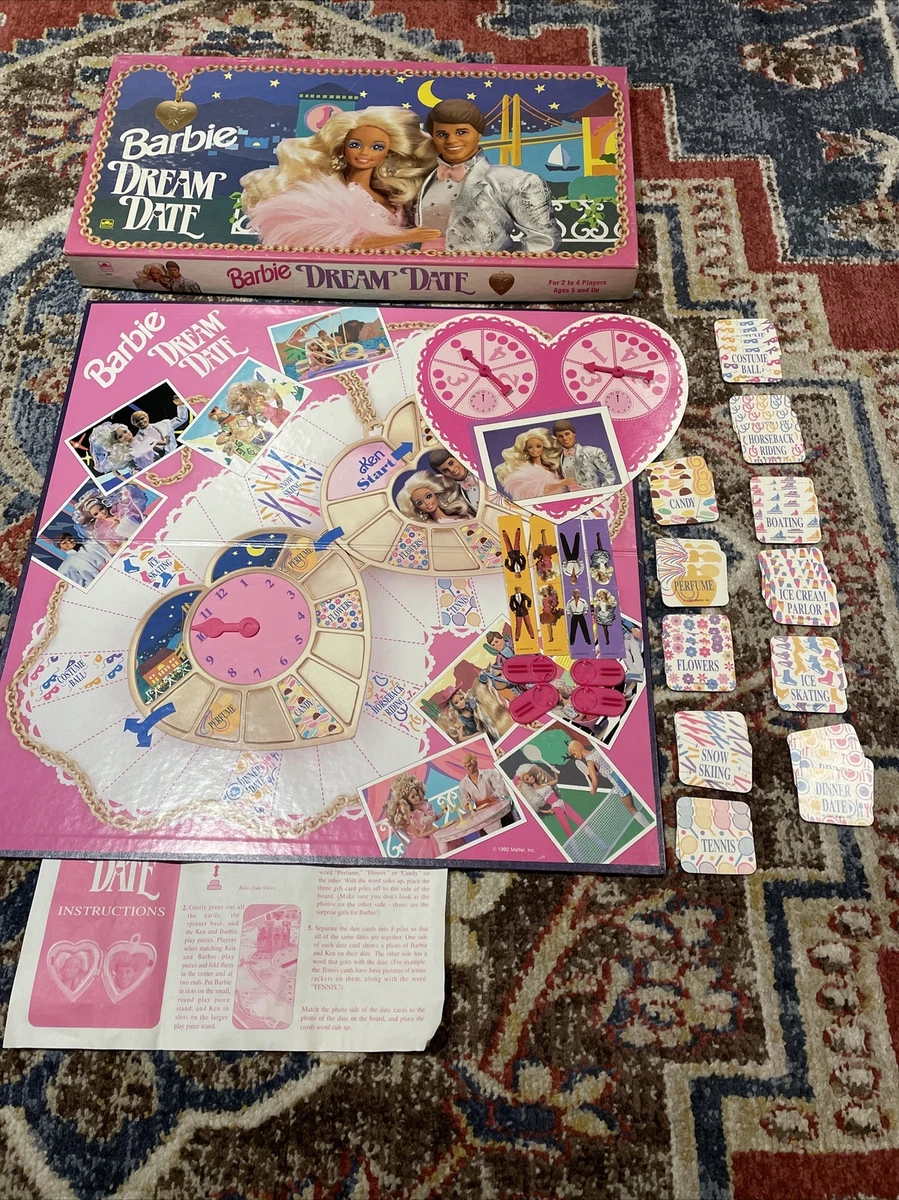 Vintage 1992 Barbie Dream Date Board Game Mostly Complete Or Use For Parts