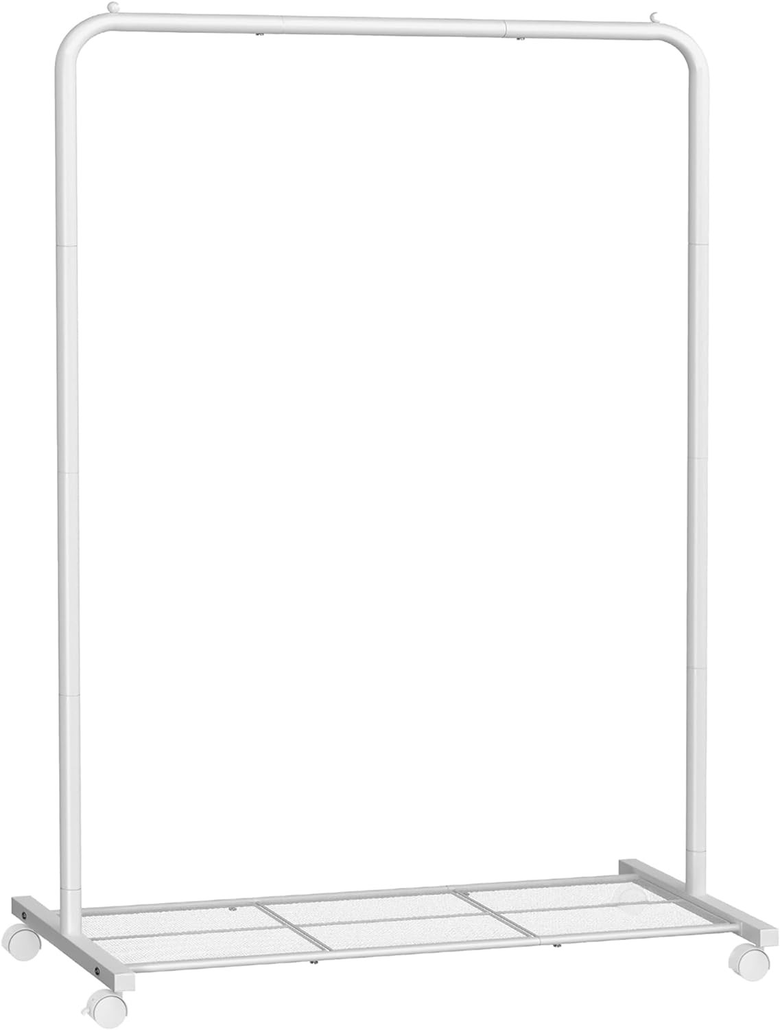 Portable White SONGMICS Rolling Clothes Rack for Hanging Garments-image