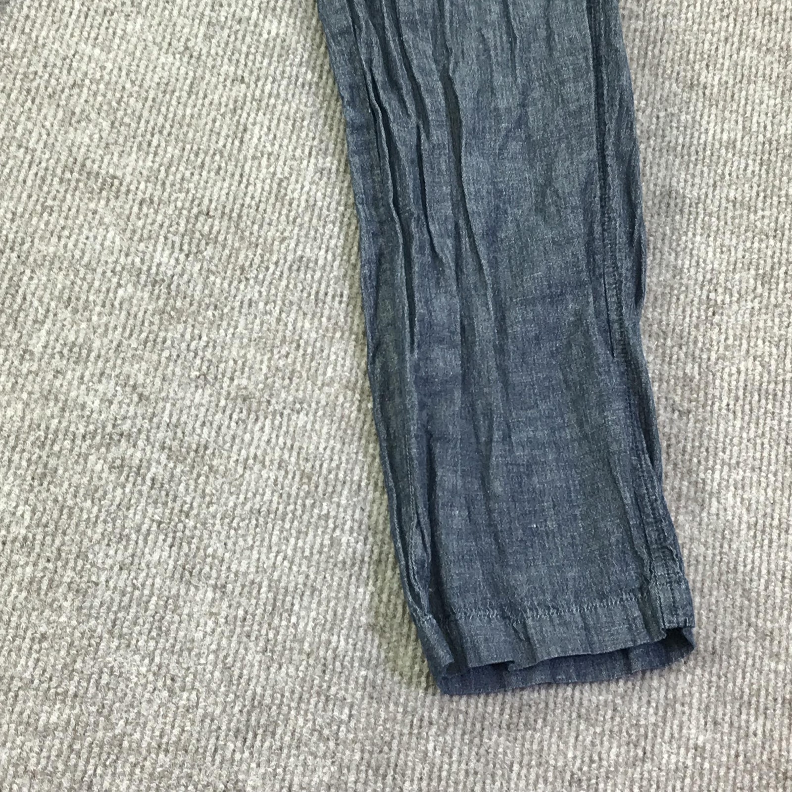 Uniqlo Pants Mens 37x28 Blue Linen Cotton Chambray Chino Straight Leg Casual thumbnail 3