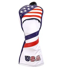 USA Golf Club Hybrid Headcover American Stars and Stripes Flag Synthetic Leat...