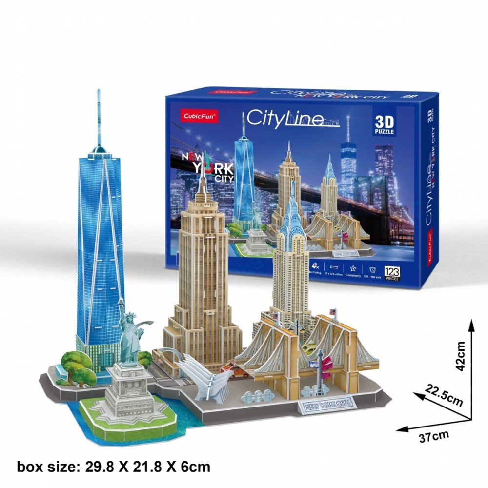 6944588202552 Пазл 3D City Line New York Кубическая забава
