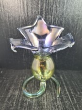 soffieria parise candeliere vetro soffiato a bocca modello fiore  h 13.5 x 10 l