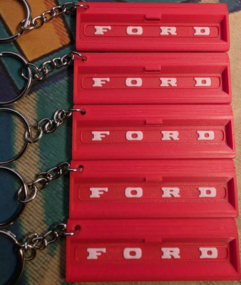 #ad 3D PRINT FORD MOTOR COMPANY LOGO KEYCHAIN RETRO VINTAGE TRUCK TAILGATE RED $2.50