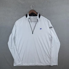 Greyson 1/4 Zip Pullover Mens XL National Golf Club Logo White Long Sleeves
