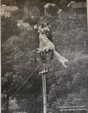 1946 Flagpole Wedding Bride Groom Mad Marshall&rdquo; Jacobs Print from Life Magazine