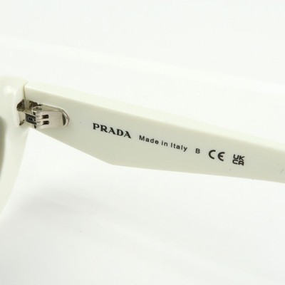 Prada Logo Plastic Sunglasses 55□16 White SPR 26Z Authentic Used