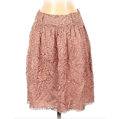 Jill Stuart Skirt Womens 2 A Line Floral Lace Dusky Rose Pink Mini Romantic NWT