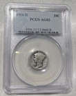 ***KEY DATE*** 1916 D MERCURY DIME PCGS