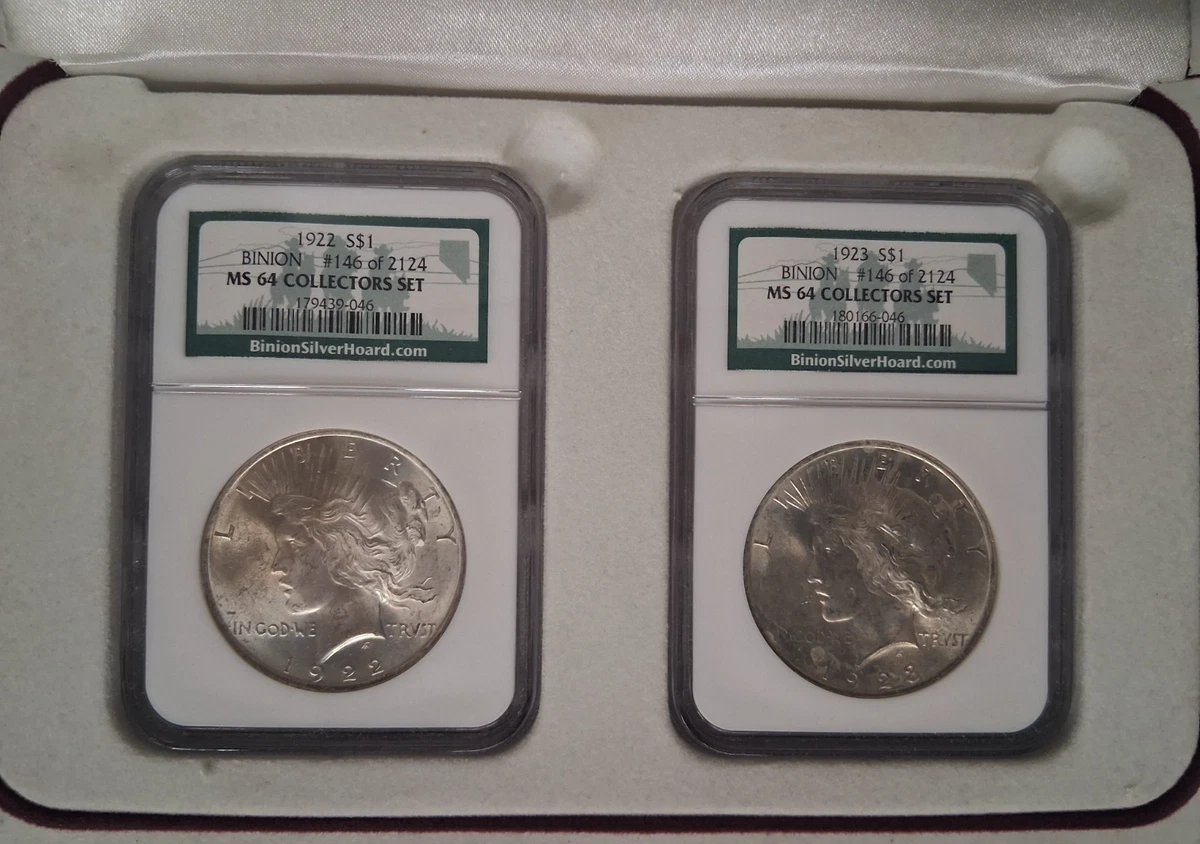 MS 64 Graded 1923 Year NGC Certified Peace Dollars (1921-1935) for