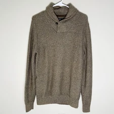Abercrombie & Fitch Men's MEDIUM Shawl Collar Sweater Brown
