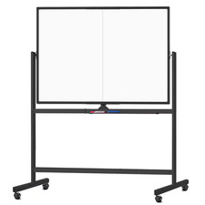 Rolling Bulletin Boards 48 X 36 Large Whiteboard Panel with Stands Big Double-Si