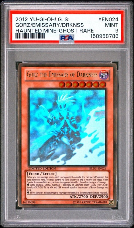 2012 Yu-Gi-Oh! Gorz The Emissary Of Darkness Ghost Rare Limited GLD5-EN024 PSA 9