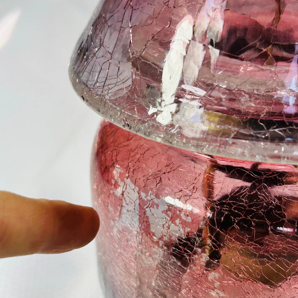 Tarro grande Yankee Candle Crackle Glass con base de luz de té nuevo con etiquetas Foto 4 de 4