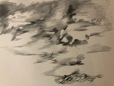 Beautiful Drawing 1961 Pencil Abstract Geometric Luce Ferry Art Antique