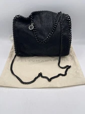 Stella McCartney Falabella Bag Medium Black Vegan Leather Auth Chain Strap