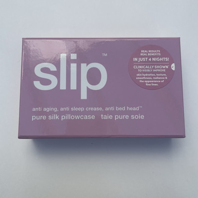UVP 105 £ SLIP REINE SEIDE KISSENBEZUG NEU IM KARTON Wildblumen Flieder QUEEN SIZE
