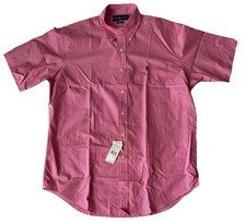 Polo Ralph Lauren Classic Fit Large Button Down Shirt Short Sleeve Red Plaid New