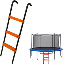 Trampoline Ladder - 40"X14" Universal Trampoline 3 Step Ladder for Kids - Powder
