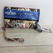 Mundi Big Fat Wallet Expandable RFID Blocking Safekeeper NEW Travel Stamps 7.5x5