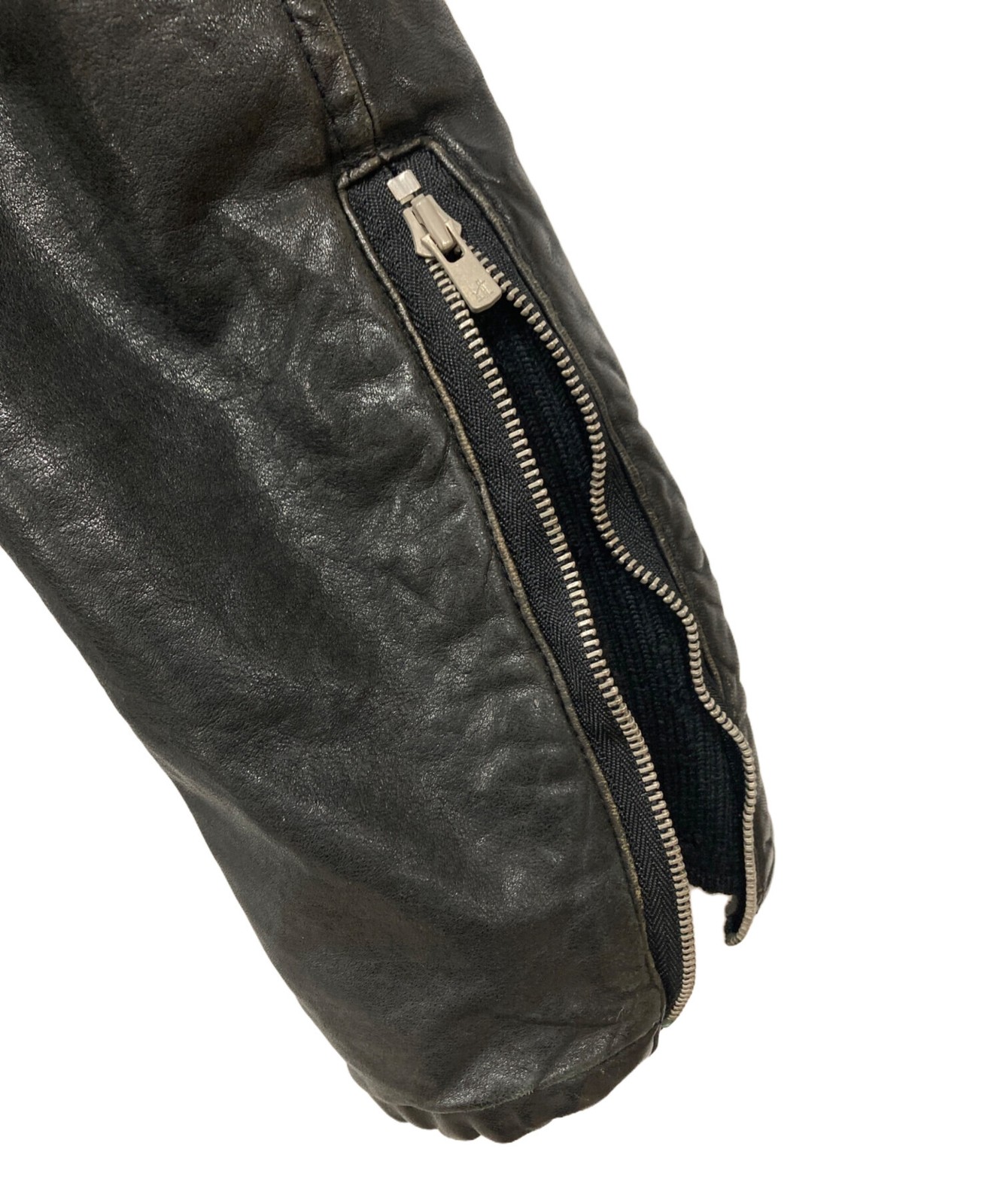 Varde77 Leather Sheepskin Jacket Made in Japan Men's Size S Black product detail photo 6