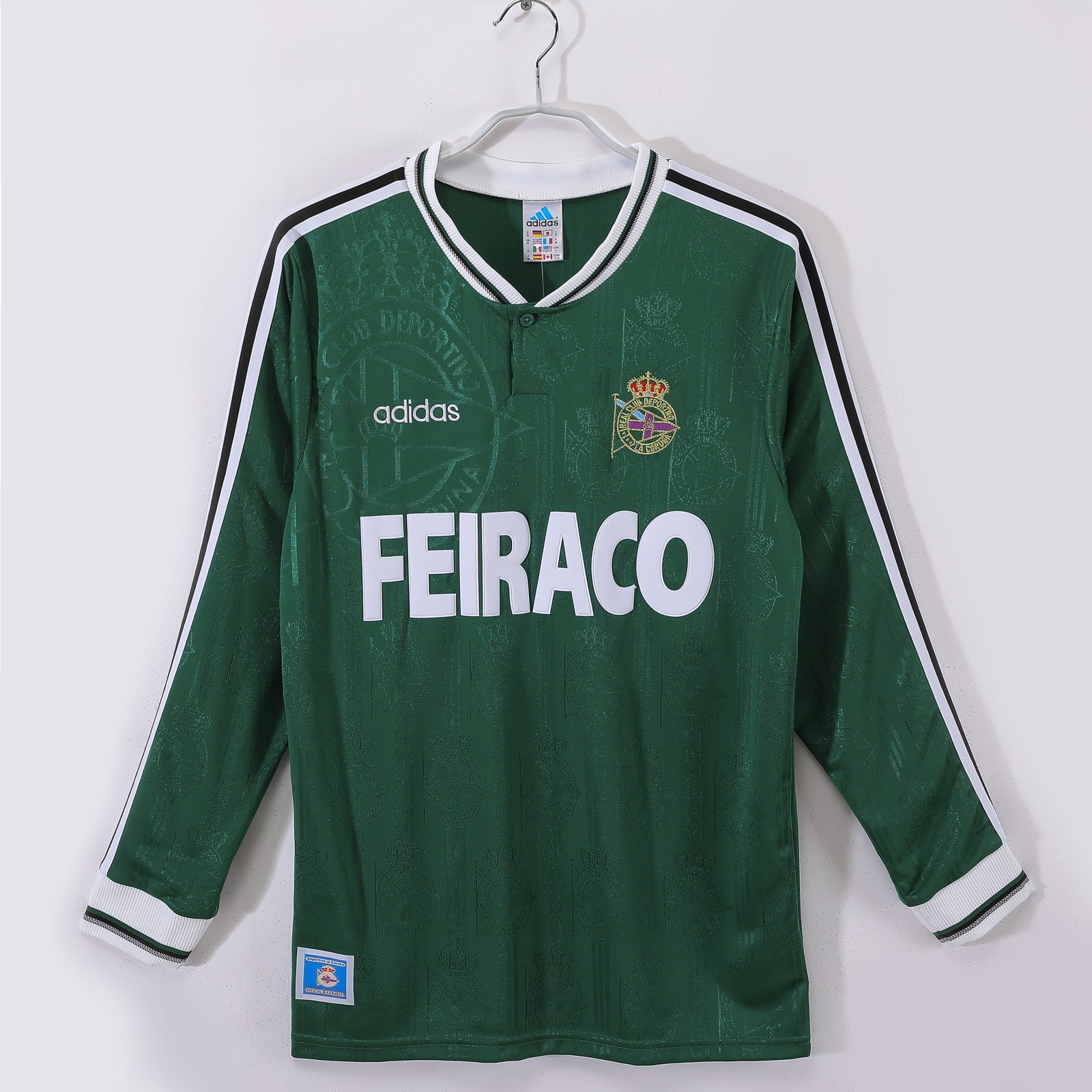 Deportivo La Coruña Jersey 1999 2000 Size L Retro Football Vintage Away LS