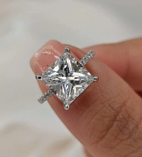 2CT Princess-Cut Lab Created Solitaire Engagement Ring 14K White Gold Plated