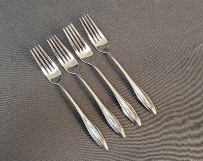 Lenox SCULPT Stainless 4 Dinner Forks Glossy 18/10 Flatware - 8 1/8'' Length
