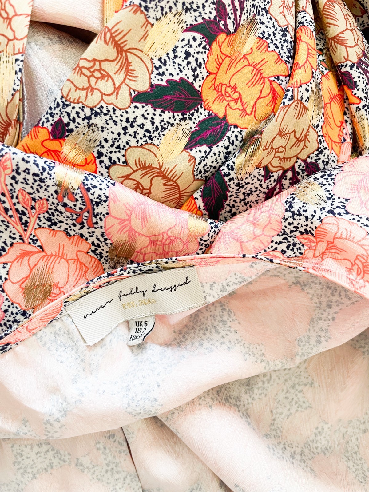 Never Fully Dressed Patchwork Floral Metallic Mid… - image 7