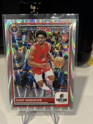 Scoot Henderson RC 2023-24 NBA Hoops Premium Stock Silver Wave Prizm Rookie #137
