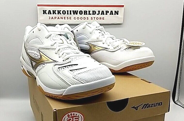 Mizuno Badminton Shoes WAVE FANG PRO White / Gold 71GA2100 50