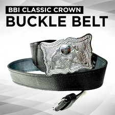 Real Black Leather Kilt Belt Scottish + Silver Buckle High Land Wear Mild Grain