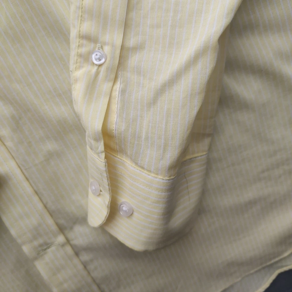 Camisa de vestir amarilla Stafford Travel para hombre manga larga talla 16 34-35 Foto 4 de 4