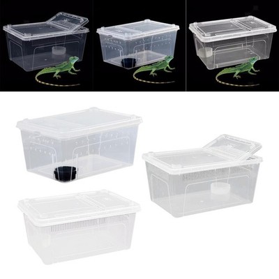 Klar Terrarium Lebensraum Zucht Box Mini Haustier Frosch Gecko Reptil