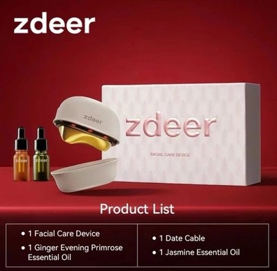 Zdeer Red Light Therapy Facial Massage,Smart Heat & Vibration/Jasmine & Ginger