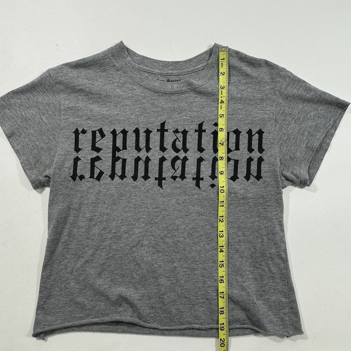 Taylor Swift Reputation Crop Tee Shirt Grey Size Medium