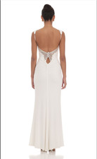 Back Sequin Butterfly Maxi Dress in White Prom Dresses