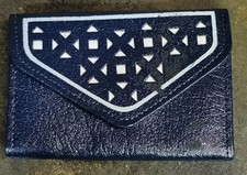 Portachiavi Princess Gardner Tri Fold in pelle mosaico navy vintage 