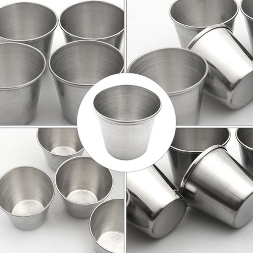 12 pezzi tazze da tiro in acciaio inox tazze per liquori porta salse tazze da vino - Foto 9 di 12