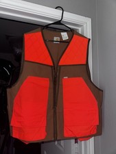 Vintage Carhartt Vest Mens Large Brown Orange VU250 Hunting Game Bag Union USA