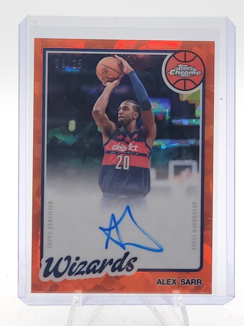 Alex Sarr 2025-26 Topps Chrome Update Sapphire 1980-81 Orange Auto /25 Q7999