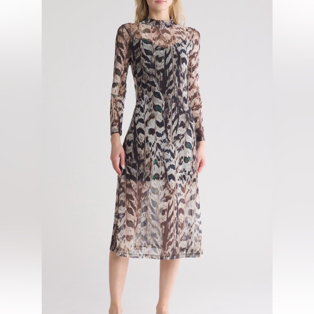 NWT All Saints Multicolor mesh Midi Dress size 00
